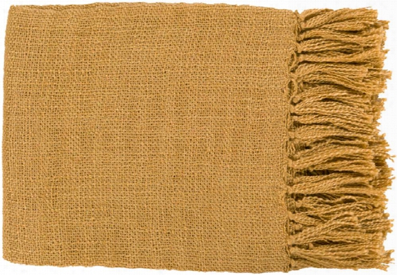 Tilda Throw Blankets In Mustard Color By Surya