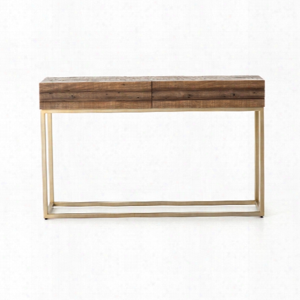 Tiller Console Table In Brass
