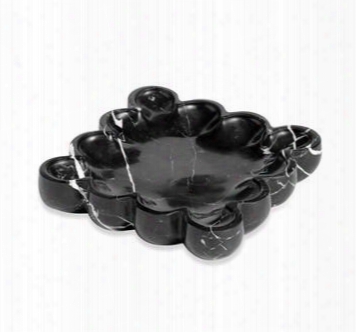 Bliss Square Black Scalloped Tray Design By Interlude Home