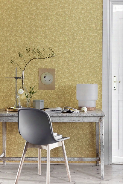 Blomma Yellow Geometric Wallpaper From The Wonderland Collection By Brewster Home Fashions