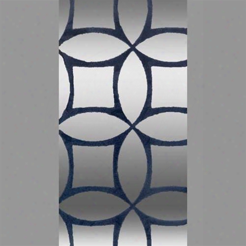 Blue & Silver Mylar Criss Cross Velvet Flocked Wallpaper Design By Burke Decor