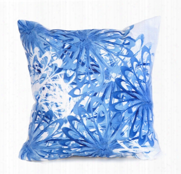 Blue Flowers Outdoor Throw Pillow Designed By Elise Flashman