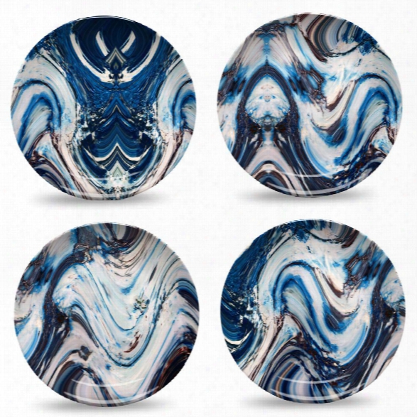 Blue Marble Dinner Plate Set By Elise Flashman