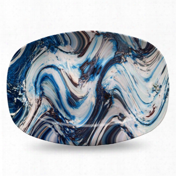 Blue Marble Serving Platter By Elise Flashman