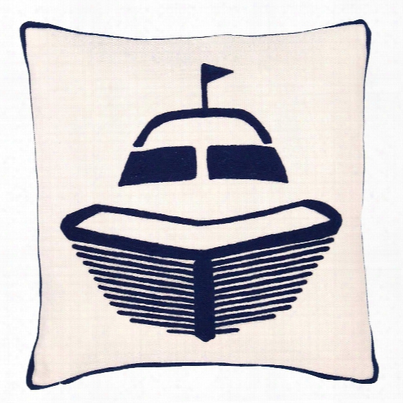 Boat Navy Indoor/outdoor Pillow Design By Fresh American