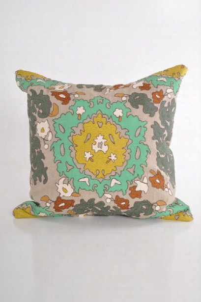 Bohemian 20" Pillow In Green Design By Baxter Designs