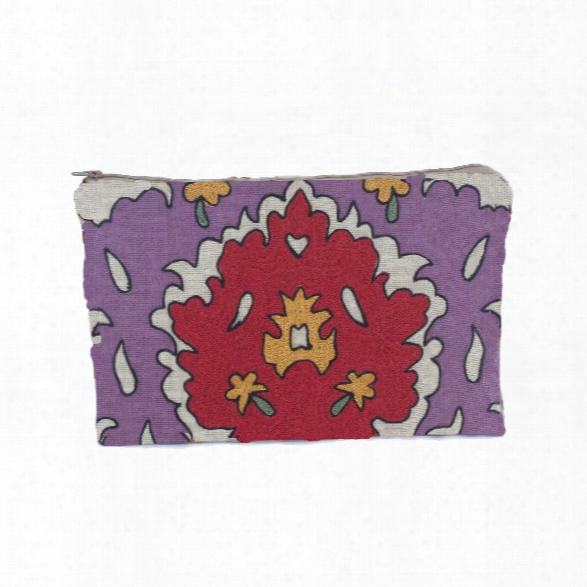 Bohemian Zipper Pouch In Magenta Design By Baxter Designs