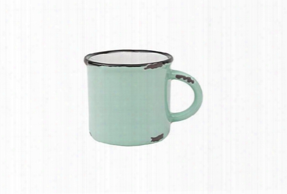 Tinware Espresso Mug In Pea Green Design By Canvas