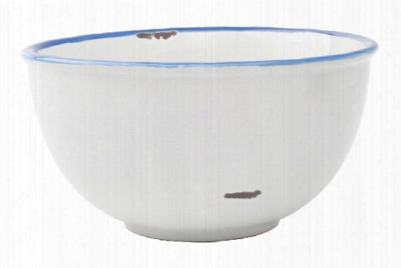 Tinware Tall Bowl In White Design By Canvas