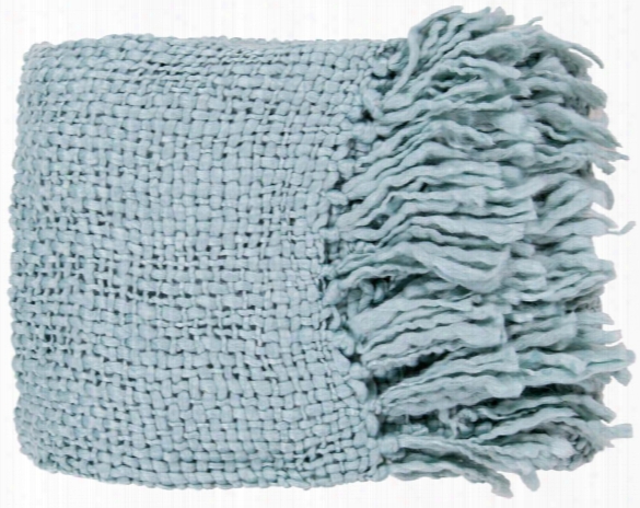 Tobias Throw Blankets In Aqua Color By Surya