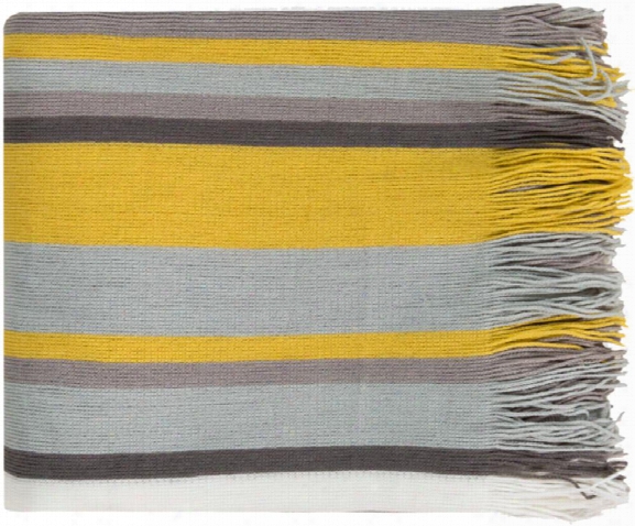 Topanga Throw Blankets In Bright Yellow Color By Surya