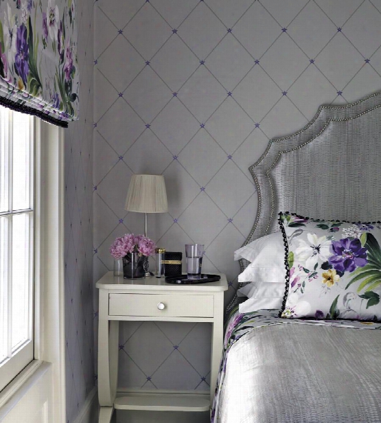 Torosay Wallpaper In Purple And Stone By Nina Campbell For Osborne & Little