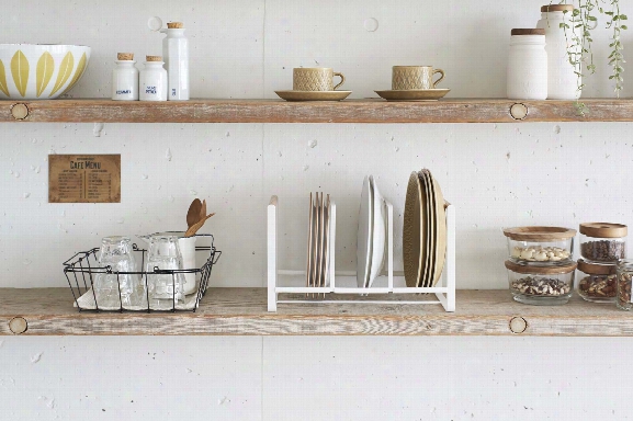 Tosca Dish Storage Rack Wide In White Design By Yamazaki