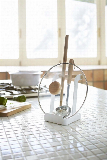 Tosca Ladle & Lid Stand In White Design By Yamazaki