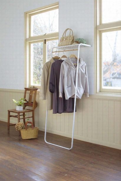 Tower Coat Hanger With Shelf In Various Colors Design By Yamazaki