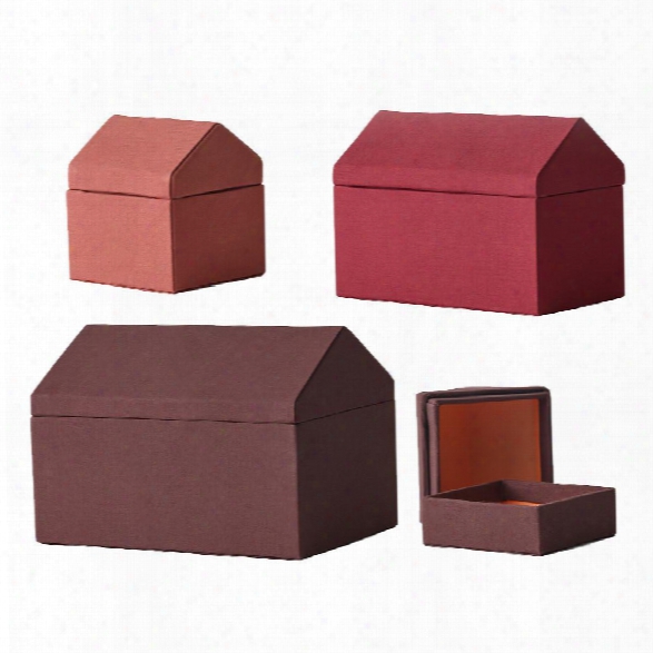 Traditional Houses Storage Set Of 4 In Red Design By Menu