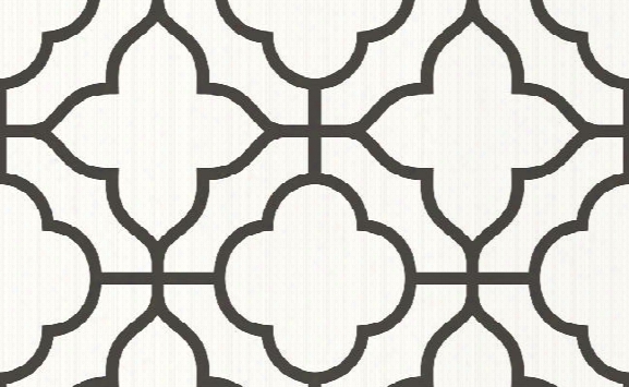 Traditional Ogee Wallpaper In Black And White Design By Seabrook Wallcoverings