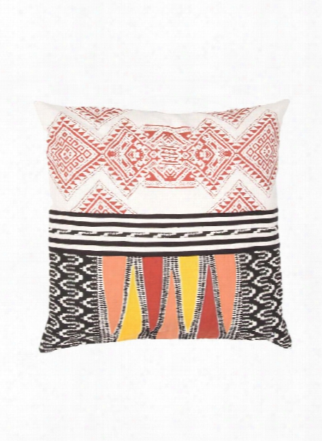 Traditions Made Pillow In Birch & Pirate Black Design By Jaipur