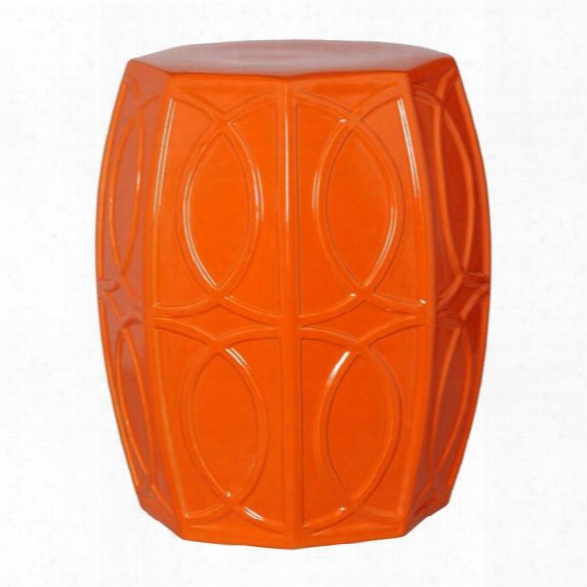 Treillage Garden Stool In Burnt Orange Design By Emissary