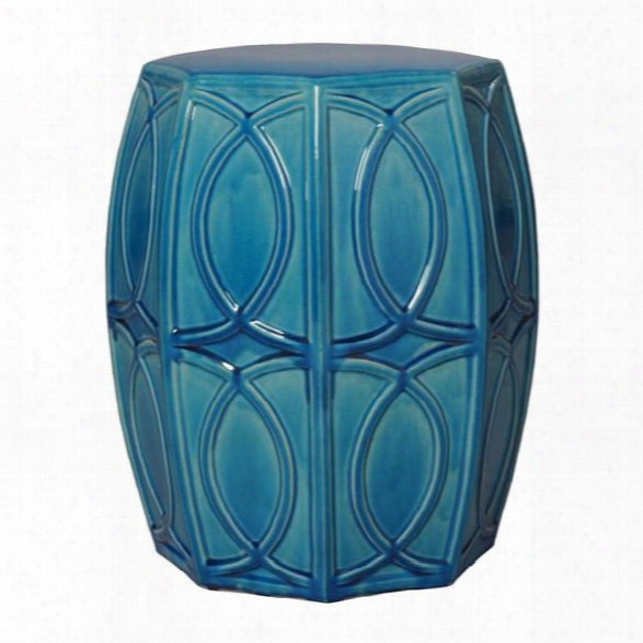 Treillage Garden Stool In Deep Turquoise Design By Emissary