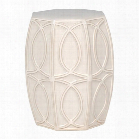 Treillage Garden Stool In White Design By Emissary