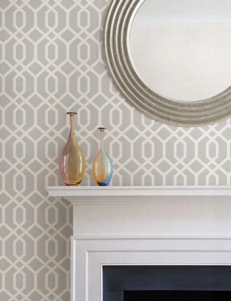 Trellis Grey Montauk Wallpaper From The Essentials Collection By Brewster Home Fashions