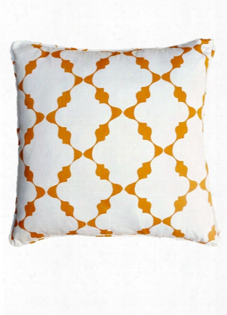 Trellis Pillow In Citrus On White Design By Selamat