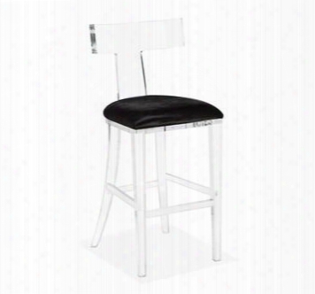 Tristan Barstool In Black Hide Design By Interlude Home