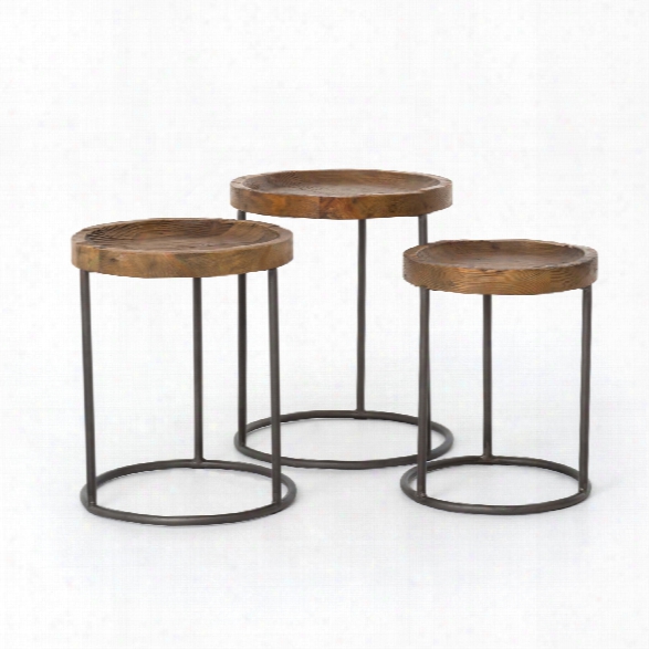 Tristan Nesting Tables In Waxed Bleached Pine