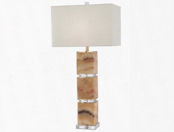 Trompe L'oeil Table Lamp In Honey Marble Design By Currey & Company