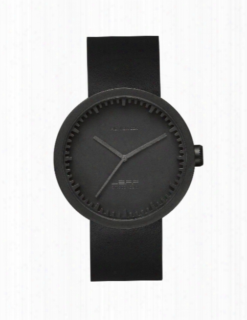 Tube Watch In Black W/ Black Leather Strap Design By Leff Amsterdam