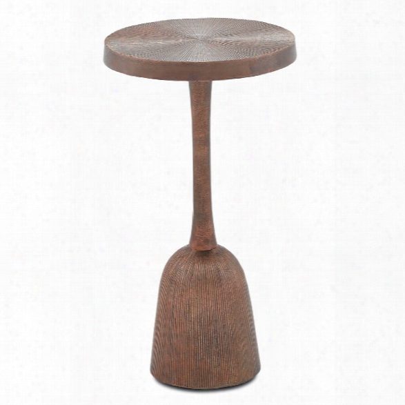 Tulee Accent Table In Antique Copper Design By Currey & Company