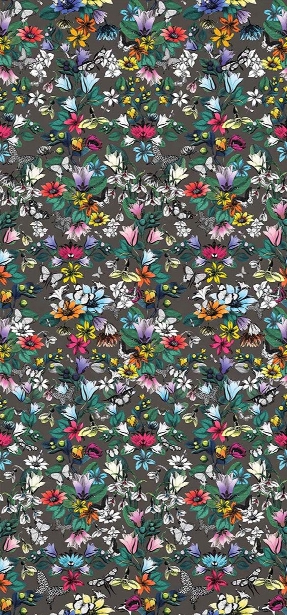 Tulipan Wallpaper In Multi And Cacao From The Pasha Collection By Osborne & Little