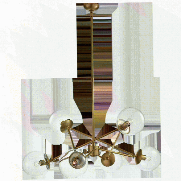 Turenne Large Dynamic Chandelier In Hand-rubbed Antique Brass W/ Clear Glass Design By Aerin