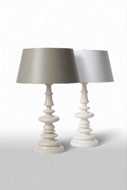 Turned Table Lamp In White Design By Barbara Cosgrove