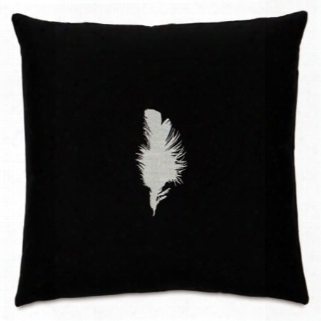 Tuxedo Feather Embroidered Designer Pillow Design By Studio 773