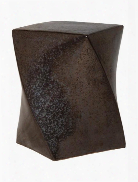 Twist Garden Stool In Gunmetal Design By Emissary