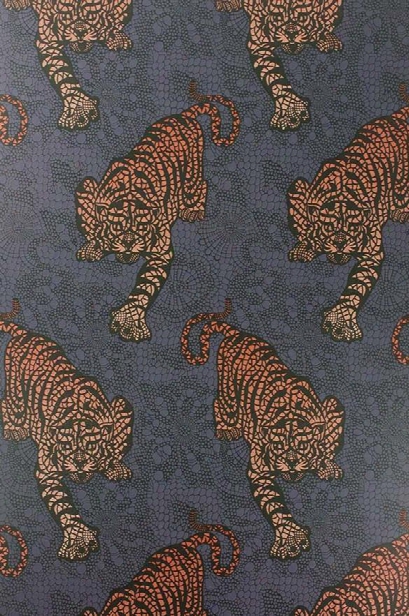 Tyger Tyger Wallpaper In Dark Violet And Rose By Matthew Williamson For Osborne & Little