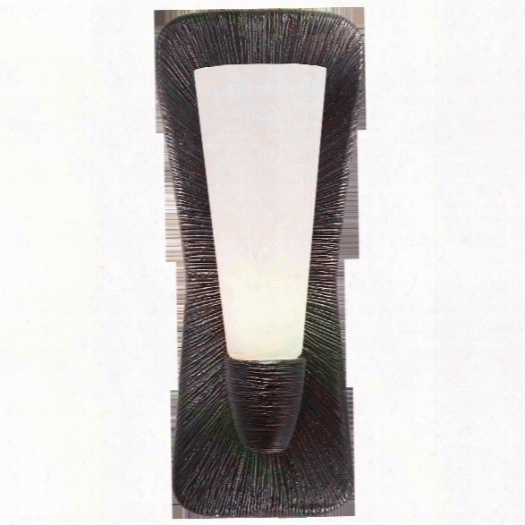 Utopia Large Single Bath Sconce In Various Finishes W/ White Glass Design By Kelly Wearstler