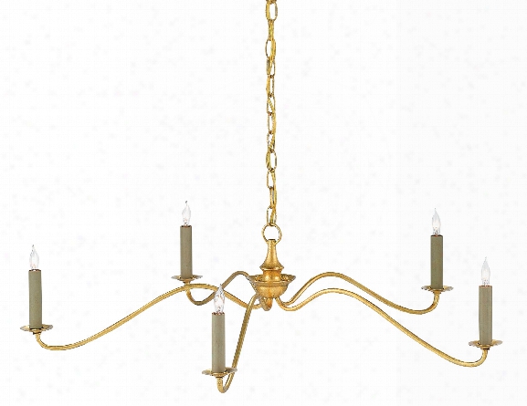 Valais Chandelier In Contemporary Gold Leaf Design By Currey & Company