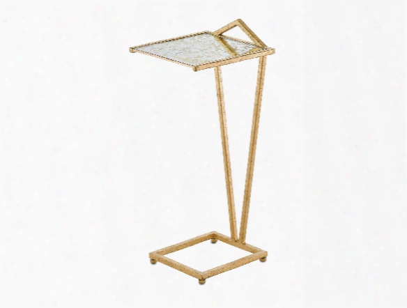 Veda Drinks Table In Dutch Gold Leaf Design By Currey & Company