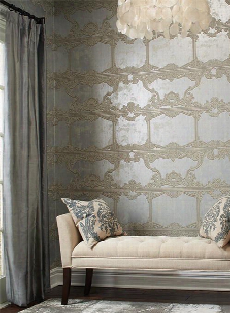 Venetia Wallpaper In Silver By Ronald Redding For York Wallcoverings