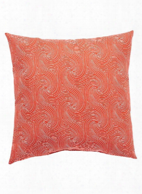 Veranda Pillow In Tomato & Snow White Design By Jaipur