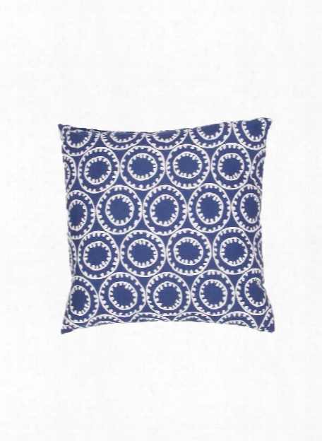 Veranda Pillow In Twilight Blue & Cloud Dancer Design By Jaipur