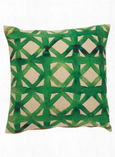 Verdigris Pillow In Pebble & Mint Green Design By Jaipur