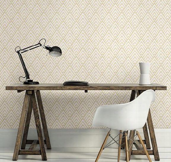 Vertex Gold Diamond Geometric Wallpaper From The Symetrie Collection By Brewster Home Fashions