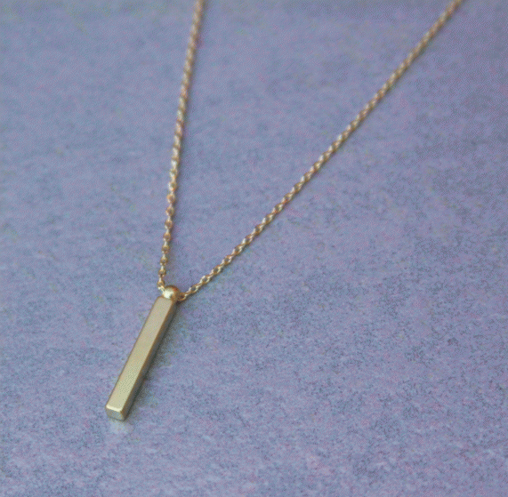 Vertical Gold Bar Necklace Design By Reija Eden