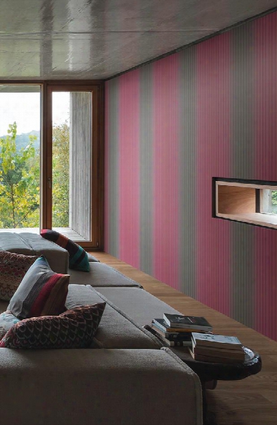 Vertical Stripe Wallpaper In Jade And Pink By Missoni Home For York Wallcoverings