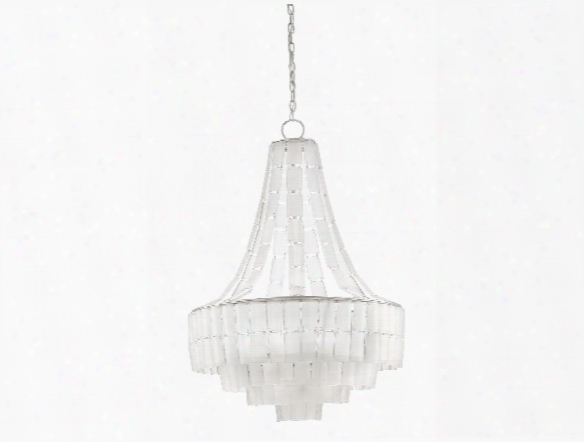 Vintner Blanc Chandelier In Contemporary Silver Leaf Design By Currey & Company