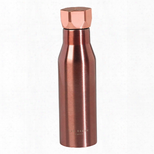 Water Bottle W/ Hexagonal Lid In Rose Gold Design By Ted Baker